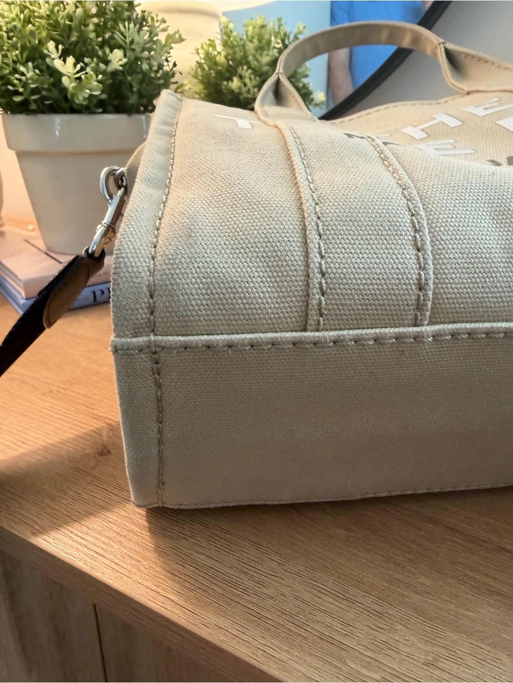 Marc Jacobs Beige Canvas Mini Tote with Black Strap - Picture 5 of 13